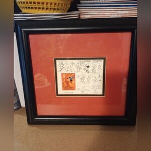 Framed Disney's Mickey Mouse Sorcerers Apprentice Stamp Art Print